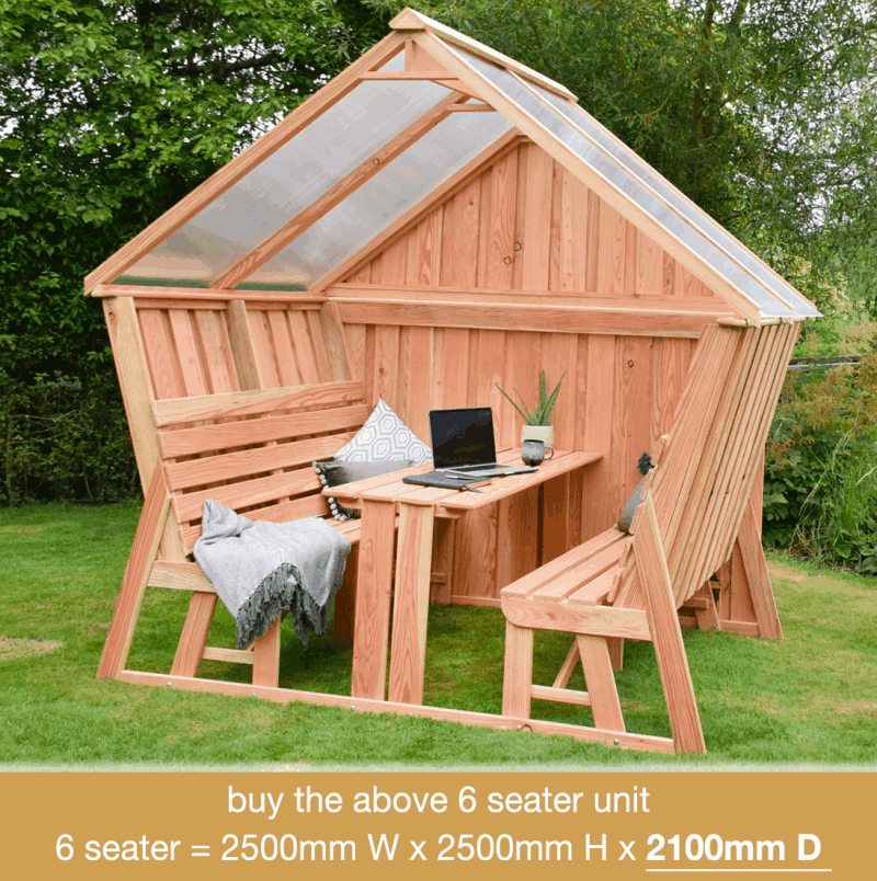 The 'original' Social Pod with 'full height timber' rear wall The 'original' Social Pod with 'full height timber' rear wall